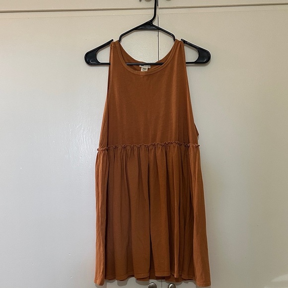 New Billabong Seaside Tank Mini Dress Brown Medium Size S - Picture 2 of 10